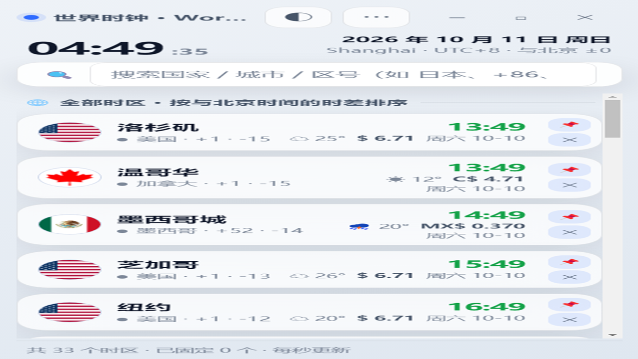 世界时钟 截图3